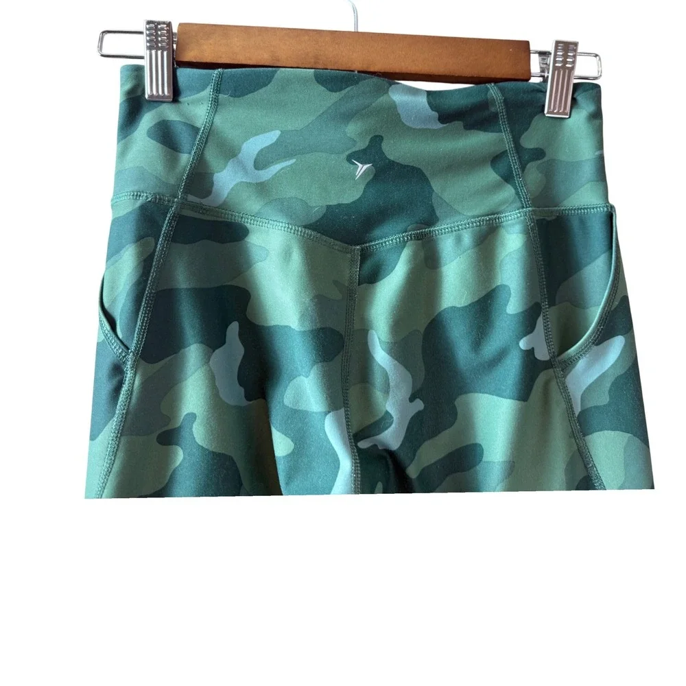 Old Navy Active Powersoft‎ Girls XL 14-16 Green Camo High Rise Leggings